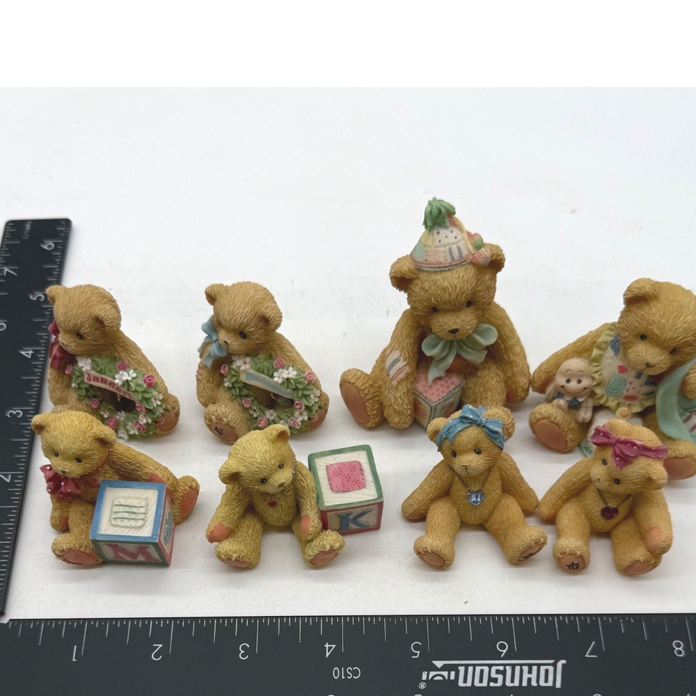 Enesco Cherished Teddies Priscilla Hillman Resin Figurine Lot of 8 Vintage 1990s